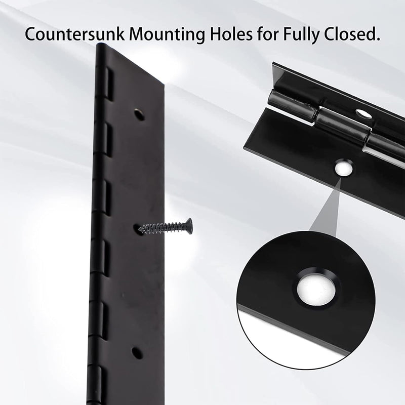 2PCS Continuous & Piano Hinges,18-Inch Heavy Duty Stainless Steel 304 Continuous Hinges Piano Boat Hinges,0.05" Thickness,2" Open Width, Ideal for Folding Cabinet Doors,Piano Cabinets