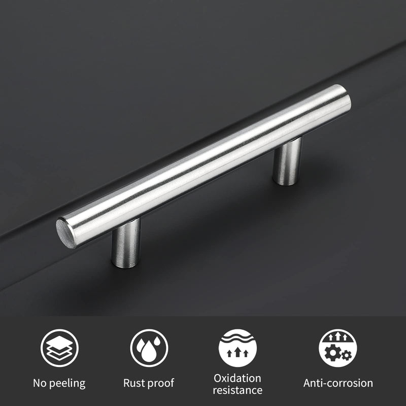 homdiy 15 Pack Brushed Nickel Cabinet Pulls 3 Inch Handles Stainless Steel Cabinet Hardware for Kitchen and Bathroom Cabinets, 5 Inch Overall Drawer Pull 3in hole centers - NewNest Australia