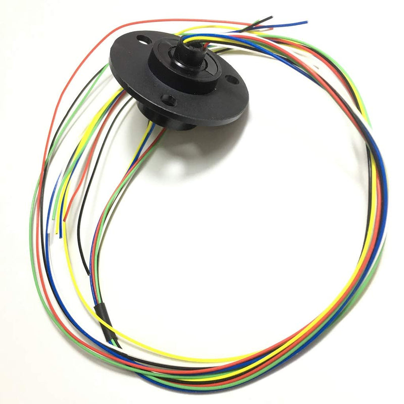 Taidacent Hollow Slip Ring Signal Power Continued 2/4/6/12 Road Collector Ring Conductive Electric Motor Slip Ring Rotating Connector (5mm Inner Diameter 22mm Outer Diameter 6 Wire 2A)