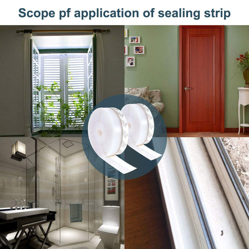 Silicone Seal Strip - 10M/33ft Weather Stripping Door Window Seal - Door Strip Bottom Draft Stopper (25MM, Transparent) 2pack