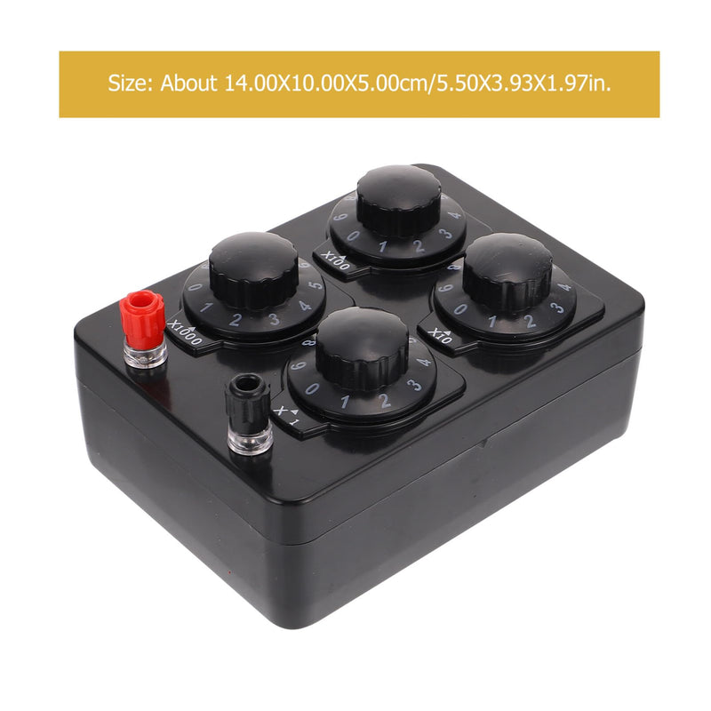 VILLCASE Variable Resistance Box 0-9999 Ohm, Simple Adjustable Resistor Decade Box for Physical Teaching School Experimental Equipment