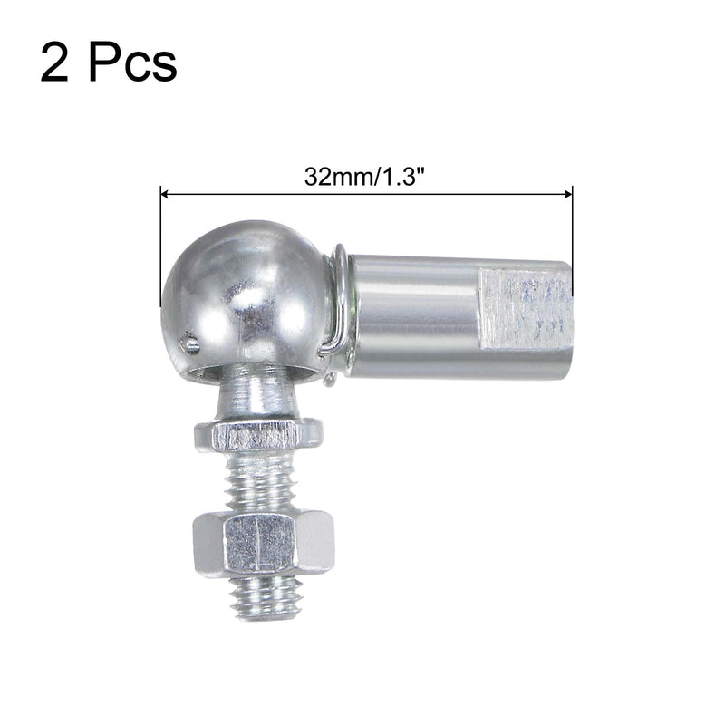 uxcell 2pcs CS10 M6 Angle Ball Joint, M6x1.0 Right Hand Male and Left Hand Female Thread, A3-Steel Self-lubricating Ball Socket End Fitting