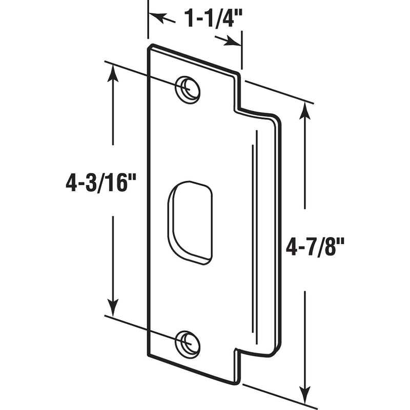 Prime-Line U 11450 Door Strike, Stainless Steel, Commercial, ASA, Matte Black Finish (Single Pack)
