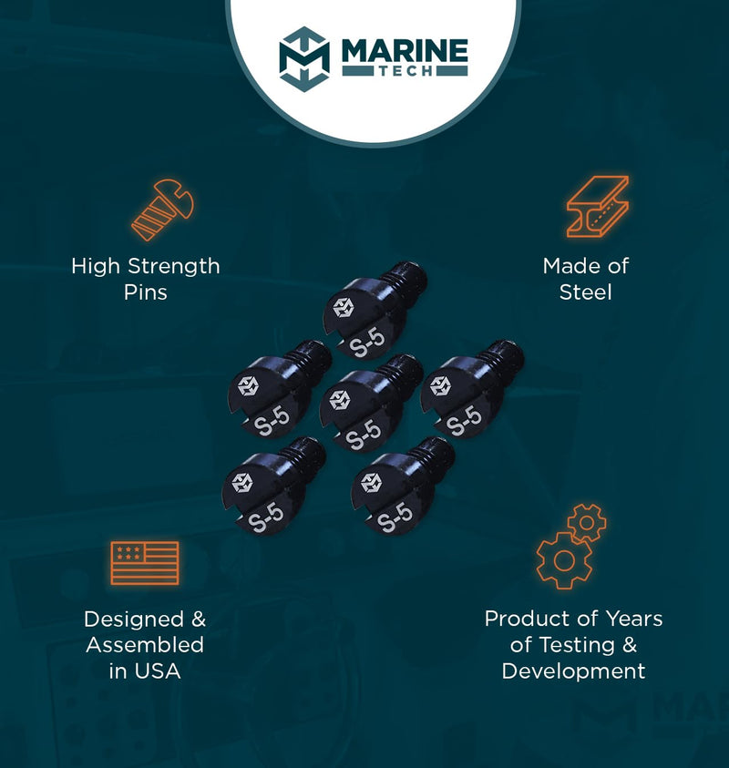 Marine Tech Tools Small 5mm Pins, S-5mm Replacement Pins for Mercury Optimax Pin Spanner Wrenches (AMT0021-31mm), 6 Pack, Mercury Outboard Tools, Hardened Steel Pins