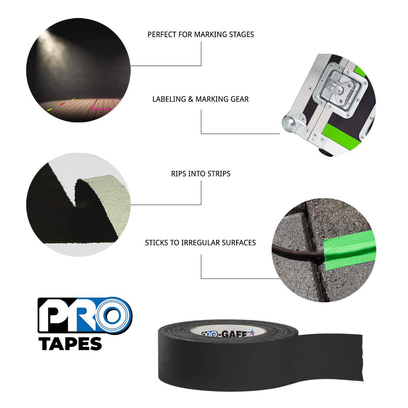 ProTapes Pro Gaff Premium Matte Cloth Gaffer's Tape With Rubber Adhesive, 11 mils Thick, 55 yds Length, 2" Width, Purple (Pack of 1)