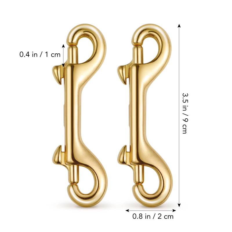 ibasenice Brass Double Ended Bolt Snap Hook: Double Sided Clips Heavy Duty Trigger Snap for Dogs Leashes,Handmade Bag,Keychains,Diving,2pcs 2Pcs