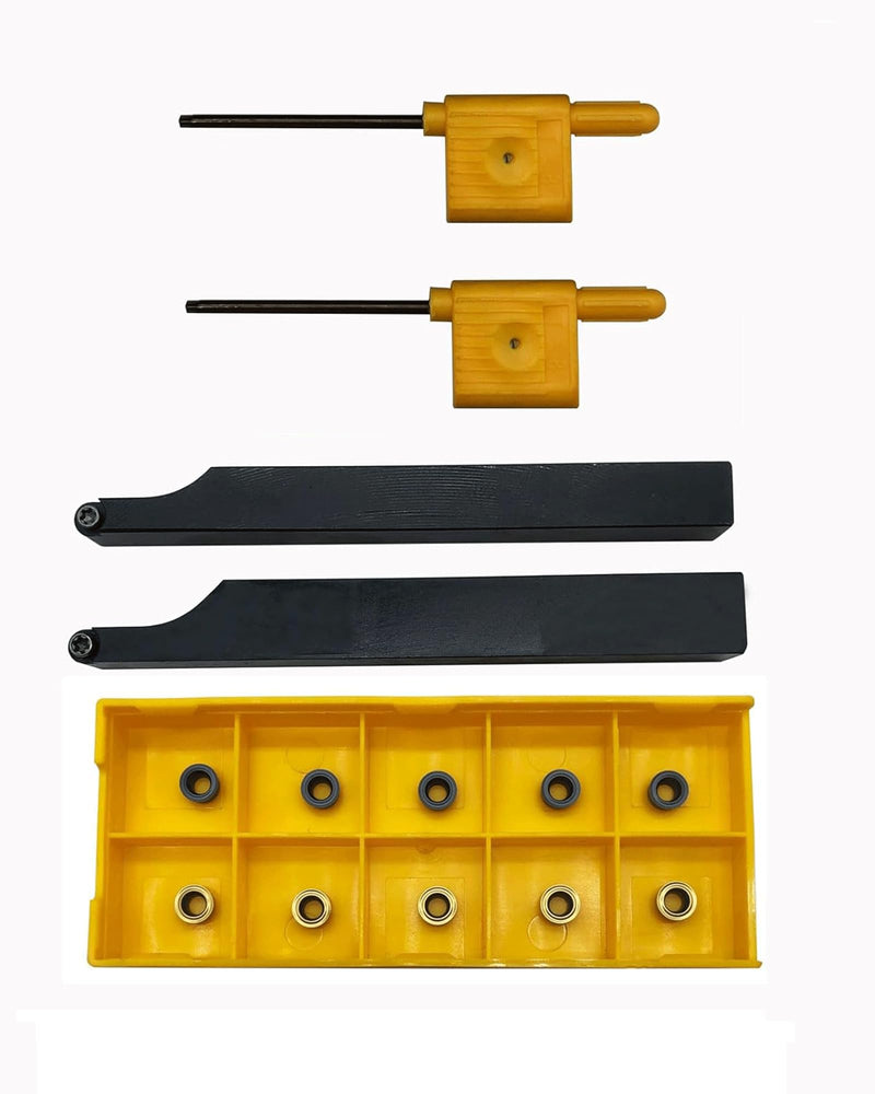 3/8",1/2" CNC Face Milling Turning Lathe Tool Holder SRACR1010/1212H06 with10pcs RCMT0602MO (R3) Carbide Turning Inserts Round milling Inserts (R3 Inserts with 2pcs Holders) R3 inserts with 2pcs holders