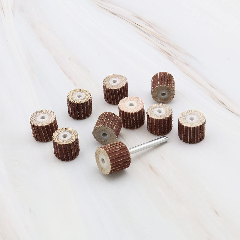 20Pcs 80/120/240/320/600 Grit Flap Wheel Sandpaper Sanding Disc for Rotary Tools with Long Handle Shank Mandrel 13x12x3mm/0.51x0.47x0.12inch Emery Cloth Polish Tool Accessories 80,120,240,320,600 Grit