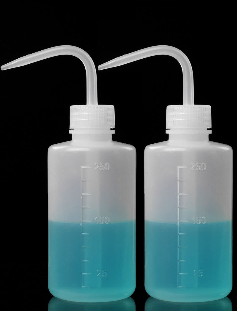 2Pcs Tattoo Wash Bottle 250ml | 8oz Water Squirt Bottle Succulent Watering, Safety Rinse Bottle Watering Tools for Medical Succulent Cleaning Washing Bottle White