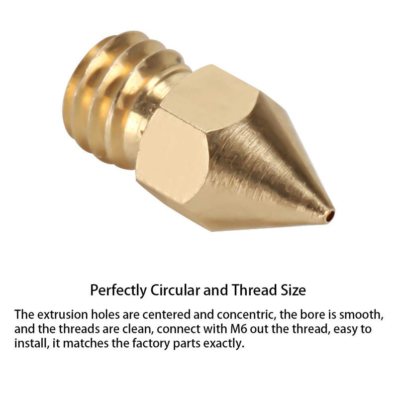 30PCS 1.0mm 3D Printer Extruder Nozzles for Anet A8 Makerbot MK8 Creality CR-10 S4 S5 Ender 3 3Pro 5