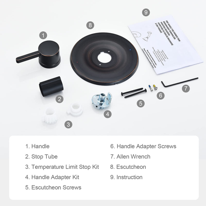 Shower and Tub Trim Kit, Compatible with Moen Posi-Temp Valve, Oil-Rubbed Bronze