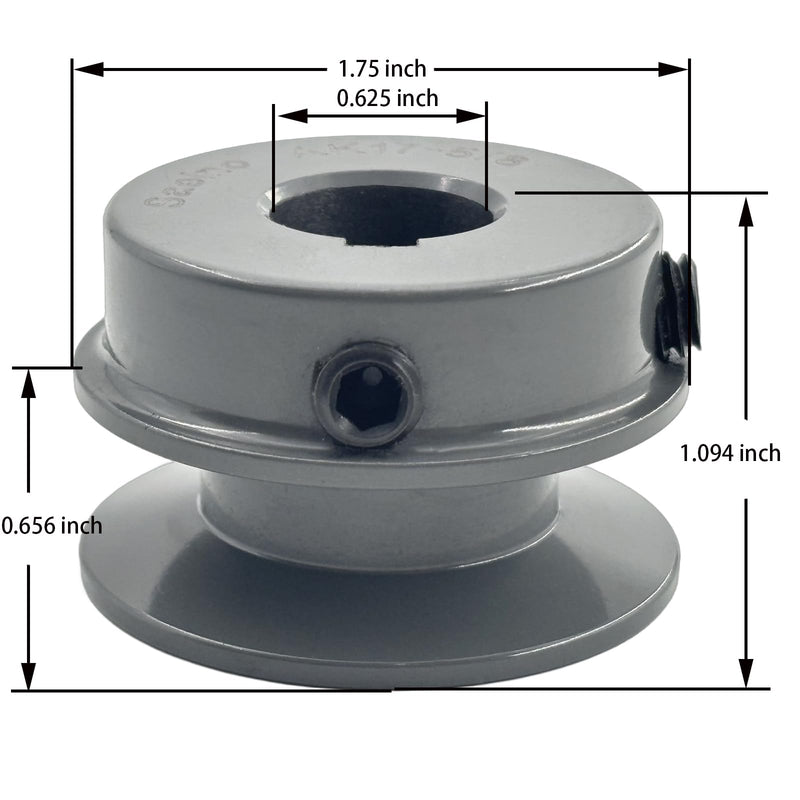 AK17-5/8 V Belt Pulley 5/8 inch bore 1.75" OD,V-Belt Sheave Cast Iron for A 3L 4L V-Belts,AK1758 Pulley
