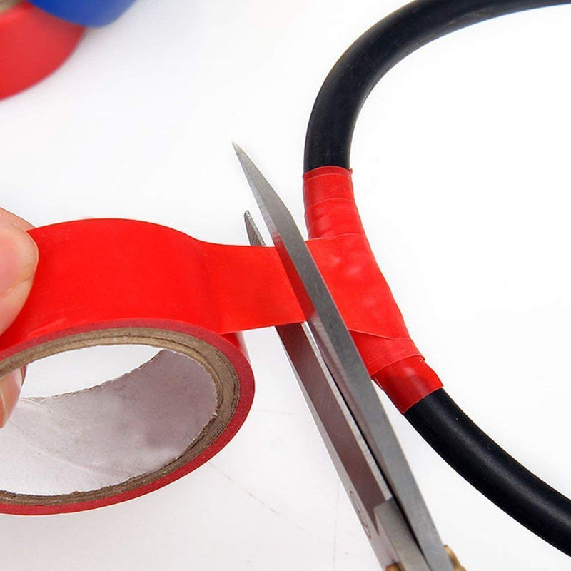 Viaky 6 Pack Electrical Tape Each Roll 0.6" x 50' High End Industrial Grade - Rated to 176 Degrees & 600 Volts - Vinyl Insulating Backing - Perfect for Electric Wiring Projects (red) 6 red