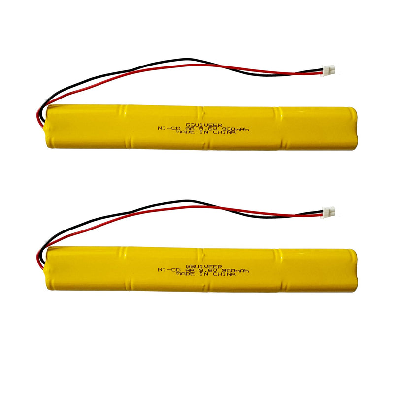 9.6V 900mAh Exit Sign Emergency Light Battery Compatible with BBAT0043A BAT9.6V700 BBAT0044A BAA-96 Unitech ELB-B003 ELBB003 Lithonia ELB-B004 ELBB004 OSI OSA228 DANTONA CUSTOM-306-U (2 Pack)