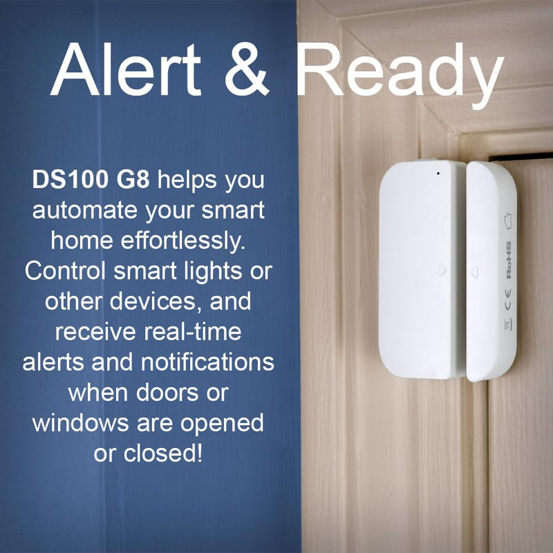 HomeSeer DS100 G8 Door & Window Sensor - 800 Series Long Range Z-Wave, Smart Home Compatible with HomeSeer, Hubitat, Smartthings & Home Assistant