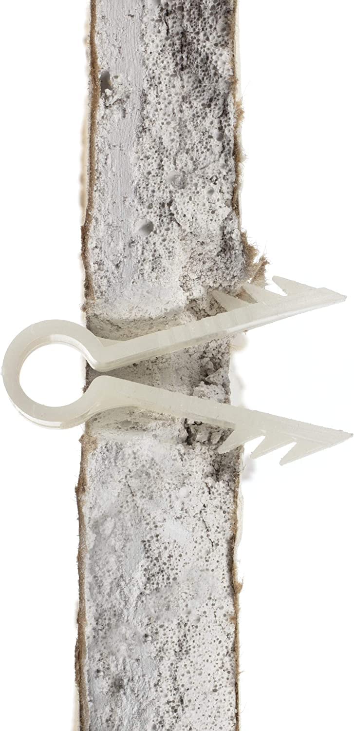 THE CIMPLE CO Stucco and Drywall Cable Clips for Coaxial and Similar Cables - Push-in Masonry Anchors - RG59, RG6, Ethernet, and Similar - Cable Clips, Pack of 50 - White 50 Pack