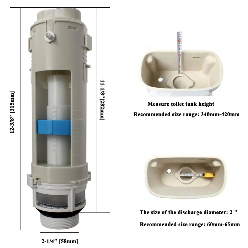 Toilet Flush Valve Replacement Part THU224 Compatible with TOTO Aquia Series Toilets Two-Piece Models CST414M / CST416M