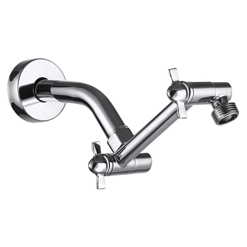 Shower Head Extension Arm, Anti-Leak Solid Brass Adjustable Shower Arm Extender for Rain & Handheld Shower Head, Shower Arm with G1/2 Universal Connector (5 Inch, Chrome) 5 Inch