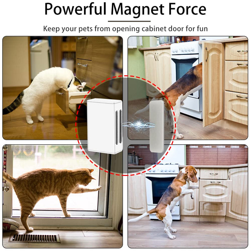 Jiayi Adhesive Magnetic Cabinet Door Catches 4 Pack Cabinet Door Magnet White Magnet Catch Cupboard Magnetic Catches Stainless Steel Kitchen Magnetic Latch for Drawer Wardrobe Closet Door Closing Small-4 Pack