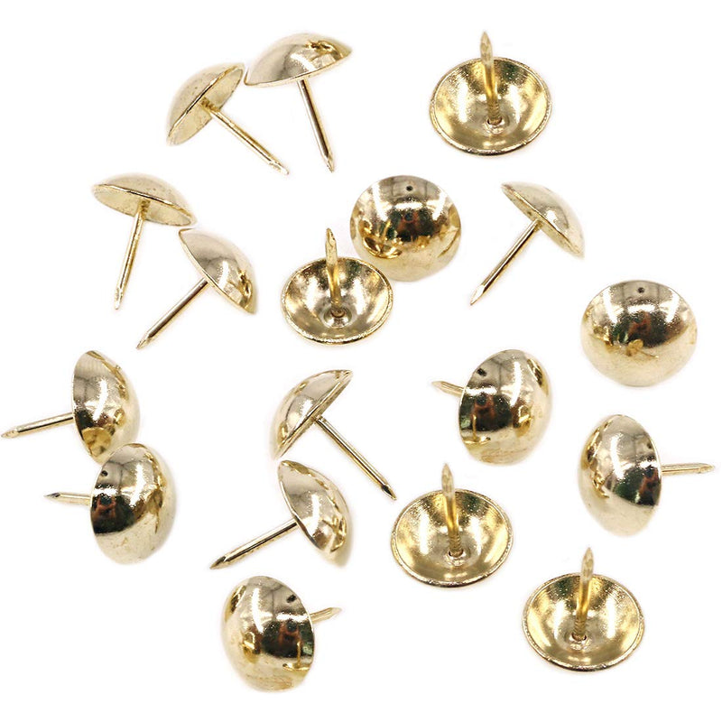 Keadic 250Pcs 5/8" (16mm) Antique Upholstery Tacks Furniture Nails Pins Kit for Upholstered Furniture Cork Board or DIY Projects - Gold 5/8" (16mm) -250Pcs