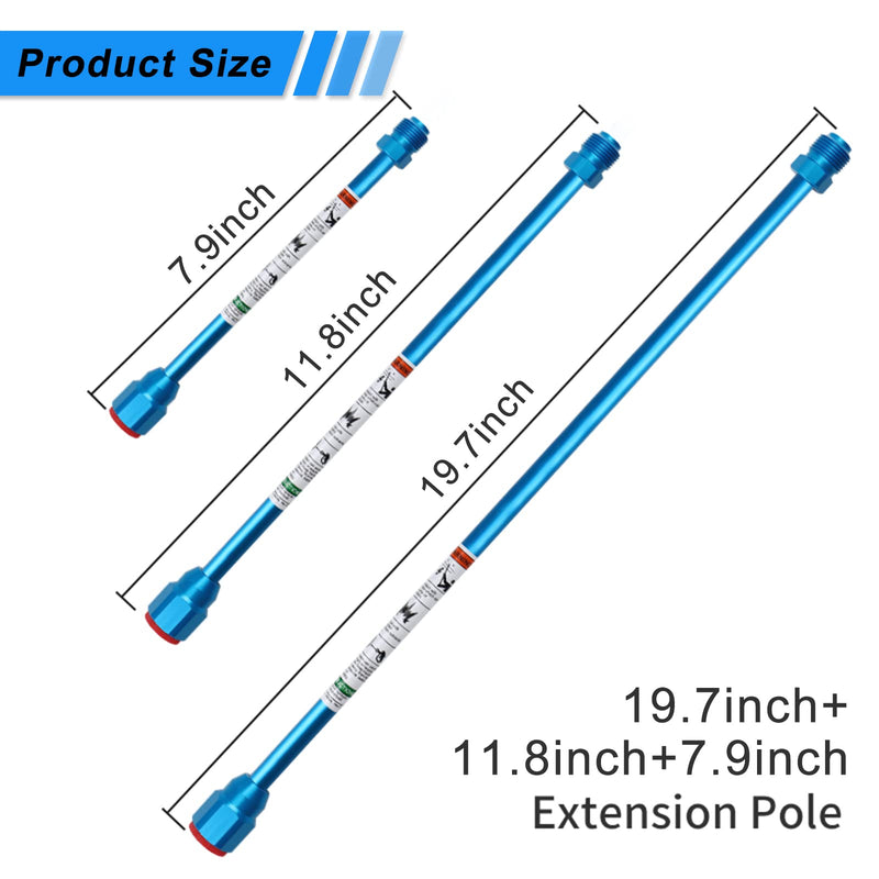 Airless Paint Sprayer Spray Gun Tip Extension Pole Rod 3 Pack Airless Sprayer Gun Spray Painting Wand 8inch 11.8inch 20inch 8inch+11.8inch+20 inch