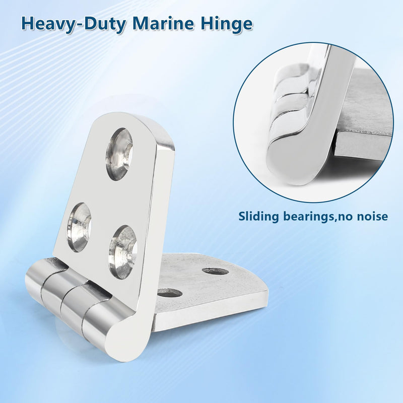 316 Stainless Steel Boat Hatch Hinges,3 inch x 1-1/2 inch (76 x 38mm) Polished Marine Hinge,Marine Heavy Duty Stainless Steel Hinges with Screws,for Boats,Yachts,Doors,Deck,Windows,Cabinets (4 Pack) 3 inch x 1-1/2 inch-4Pack