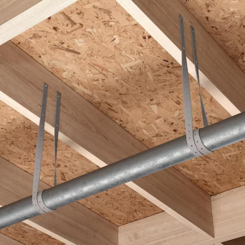 Heavy-Duty Plastic Hanger Strap for Pipes & Ducts - 3/4 Inch x 50ft Roll - Versatile, Strong Support Strap for HVAC & Plumbing Needs. (Grey) Gray