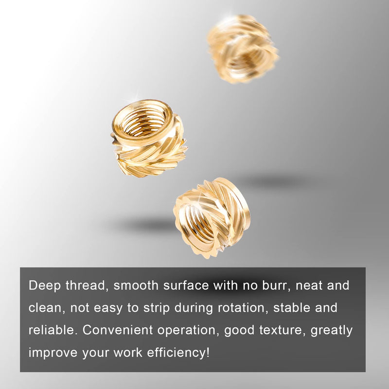 100pcs 3D Printing Brass Nuts, M3x3x5mm M3 Threaded Insert Knurled Brass Nuts Female Thread Knurled Heat Embedment Nut for 3D Printing Parts Loptop Automotive Plastic Shell