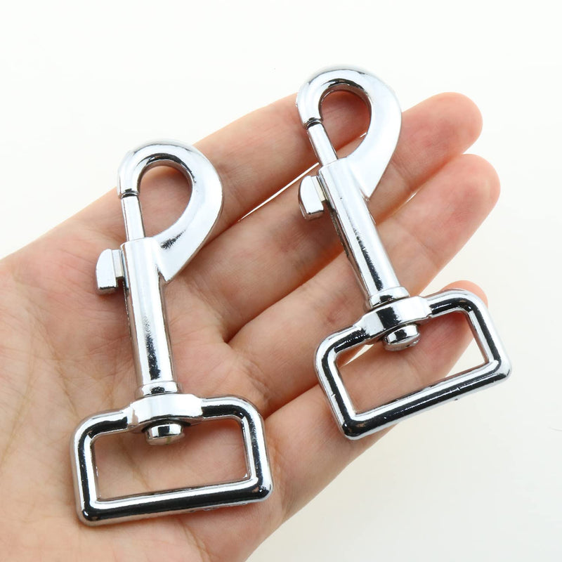 Heyous 4PCS 1" Heavy Duty Chrome Swivel Snap Hooks Trigger Snaps Dog Leash Hook Key Chain Swivel Eye Bolt Snap Hooks Trigger Clip for Linking Pet Leash Collar, Pet Harness, Purse Straps,