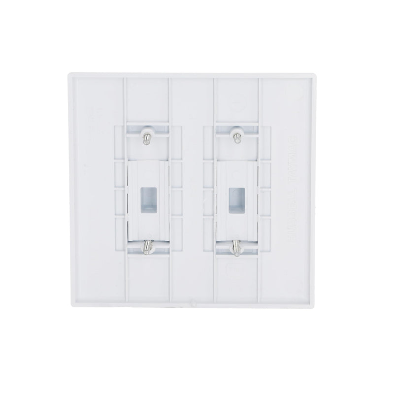TayMac 2672W 2-Gang MASQUE Decorator Cover, Toggle, White 2 Gang Toggle Switch