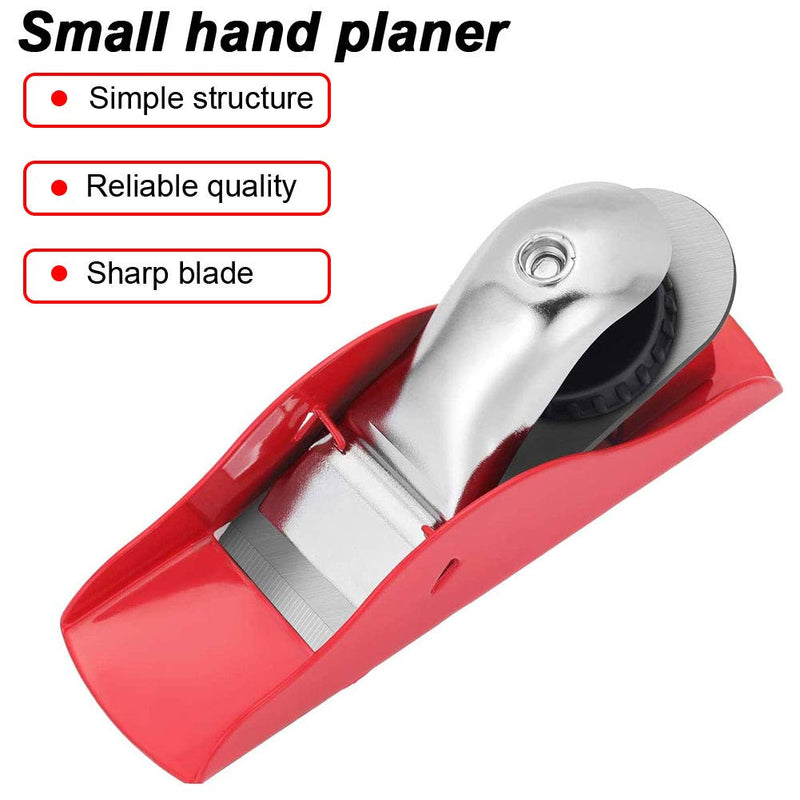 Mini Hand Planer 3-1/2 inch Red Adjustable, used for Wood Craft Processing, Carving and Trimming Projects, Carpenter DIY Model Making (Hand Planer Red) - NewNest Australia