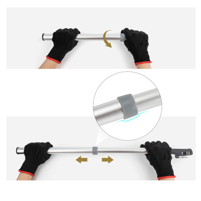 NEWISHTOOL Scalable Pole Long Handle Film Cutter, Anti-Sticky PTFE Felt Adhesive Vinyl Cutter, Wallpaper Backpaper Slitter Cutter 42cm-67cm Long Distance Cutting Knife Tool Safety Cutter