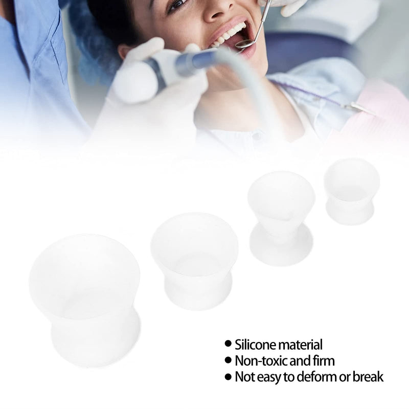 4Pcs Laboratory Mixing Cup Materials Mixing Bowl Set, Silicone Rubber Dental Materials Mixing For Instrument Organizers & Tubs Mixing Self-Curing Mixing Cup