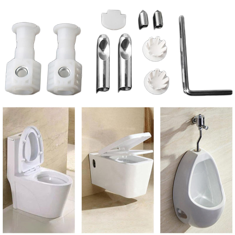 1 Pair Toilet Fixing Kit Universal Back to Wall Toilet Fixing Bolts Kits for Wall Hung Toilet, Toilet Lid Screws Top Fixing Hinges Bathroom Repair Fixings Bracket and Screws for Floor Bathroom Toilet