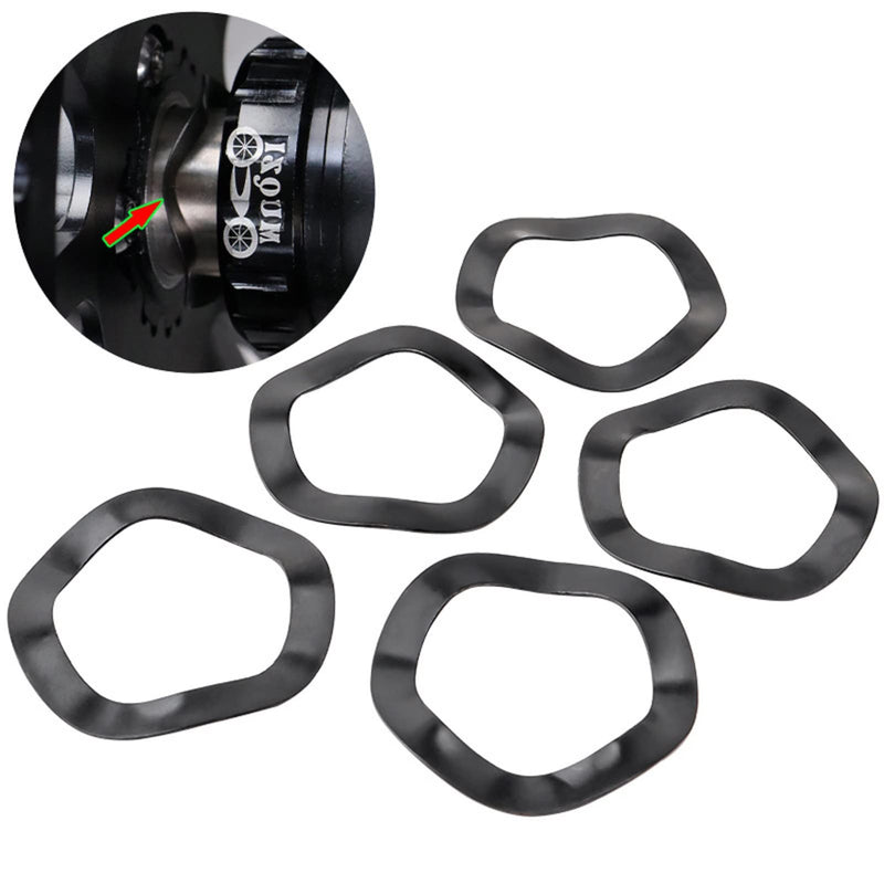 5pcs Crankset Shaft Washer, Bottom Bracket Adjust Washers, Wave Washer Bicycle Crank Spacer Conversion Spring Sleeve Mountain Bike Parts Inner 0.94inch/24mm