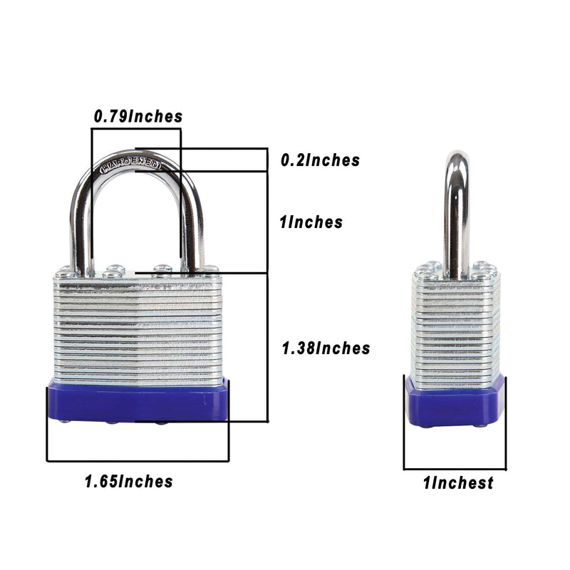 SEPOX® Trinity Keyed-Alike Padlocks Outdoor, Reinforced Laminated Steel Body Heavy-Duty 1-9/16" 40MM, Uncuttable Standard Shackle, 3-Pcs-Pack, 6-Pcs Same Keys, for Gym Locker,Toolbox, Shed, Storage 3pcs