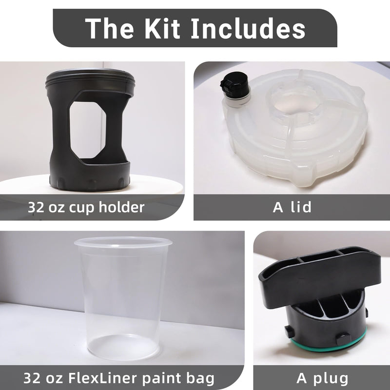 17R821 Paint Bucket Fits for Various FLEXLINER System 32 OZ Solvent-Based 32 oz