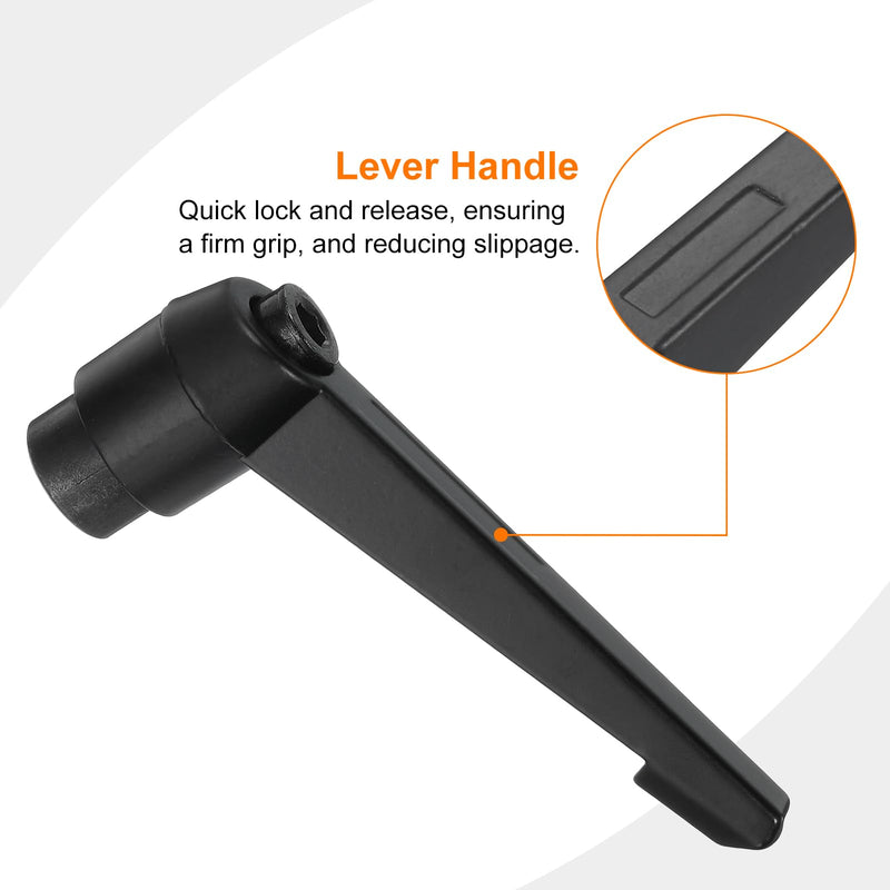 uxcell M12 Adjustable Knobs Handle Female Thread Push Button Ratchet Quick Release Locking Rotating Bolt for Lathe Machinery, Black