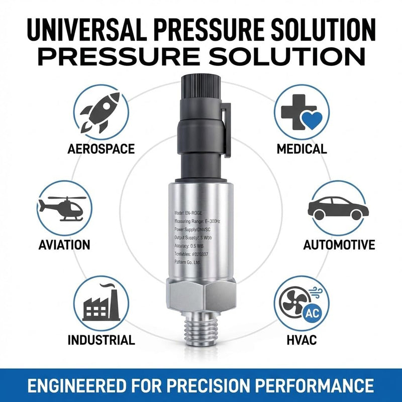 Pressure Transmitter Sensor 0-3000 PSI,Industrial Pressure Transducer,1/4 NPT Thread Stainless Steel Gauge Pressure Sensor for Oil Fuel,Water,Air DIN connector