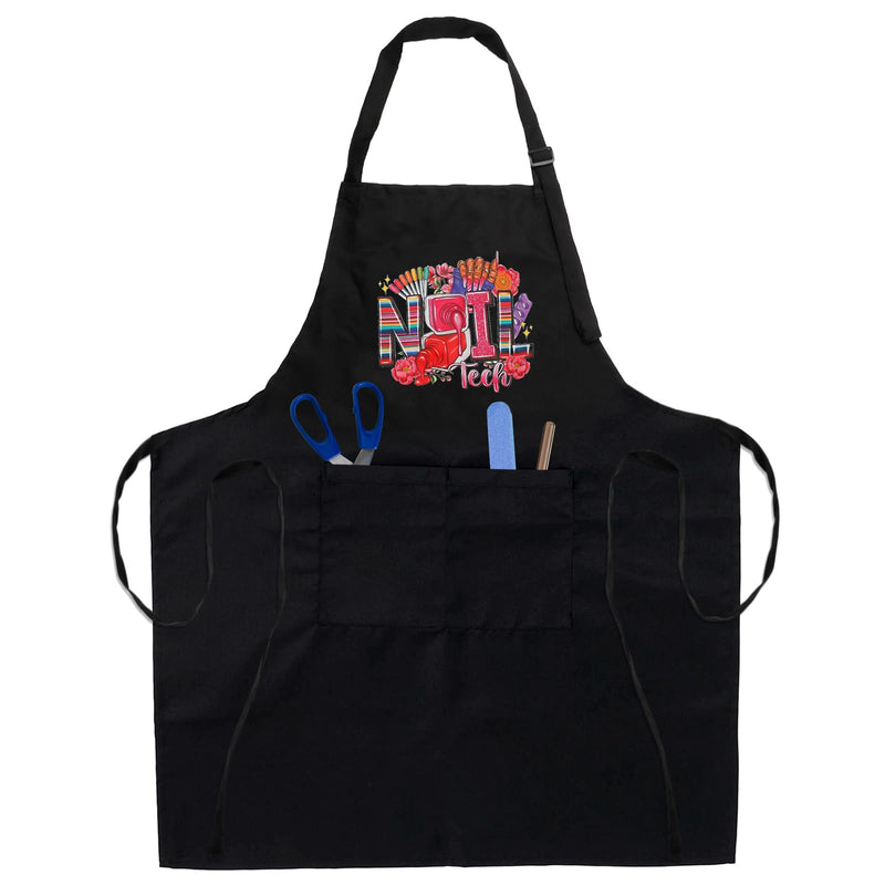 Adjustable Manicurist Apron, Waterproof Nail Tech Apron with 2 Pockets, Professional Cosmetics Apron Nail Polish