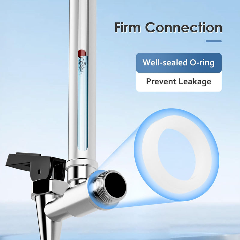 Purewell Sight Glass Spigot, Replacement Spigot for Purewell Gravity Water Filter System, Compatible with Other Water Filter Systems, Clear View Water Level with Red Floating Ball