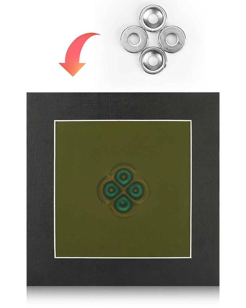 Magnetic Field Viewing Film 4"x4", Magnetic Flux Display, Magnet Pattern Detector, Scientific Project Teaching, Reusable and Automatic Recovery - Olive D - 4"x4"