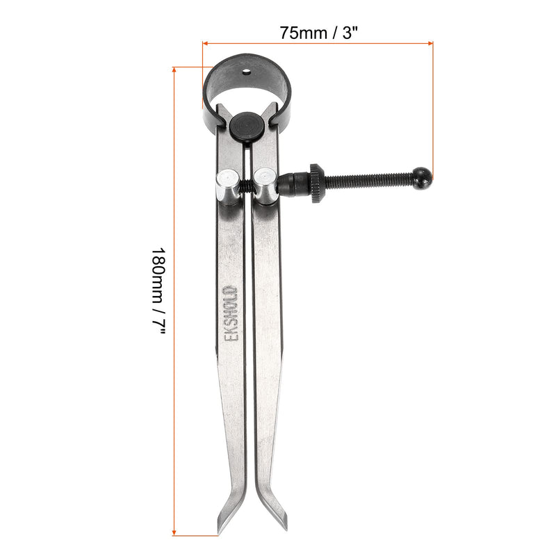 uxcell Spring Inside Caliper 7 Inch Stainless Steel Adjustable Spring Caliper Straight-Leg for Wood Turning Lathe Projects