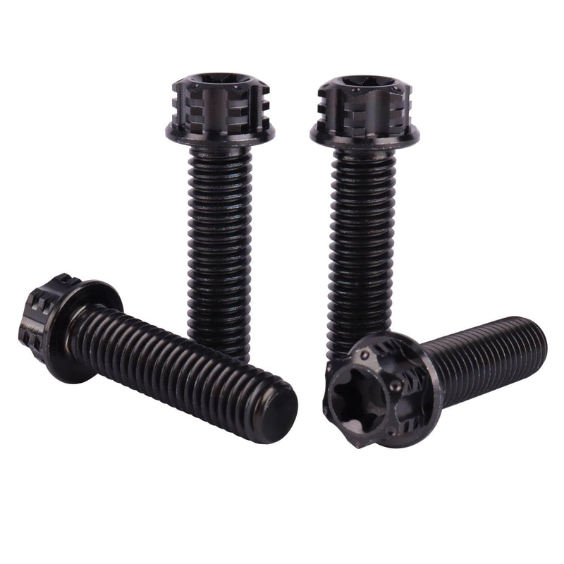 4Pcs Titanium Bolt Flange Torx Head M8 M10 x 20 25 30mm Screw Bolt for Motorcycle Car Modifications (Black, M8x30mm) Black M8x30mm Pitch 1.25