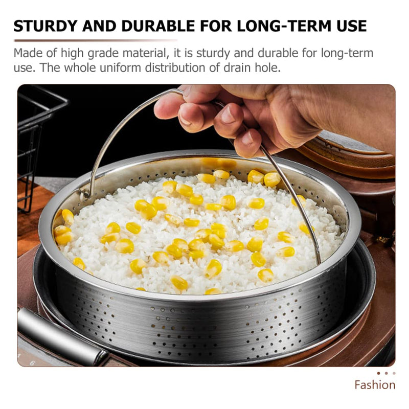 Luxshiny Stainless Steel Steamer Basket 7.79 in Vegetable Food Steamer Basket with Drainable Holes for Rice Dumplings Seafood Vegetables Eggs Potatoes and Corn