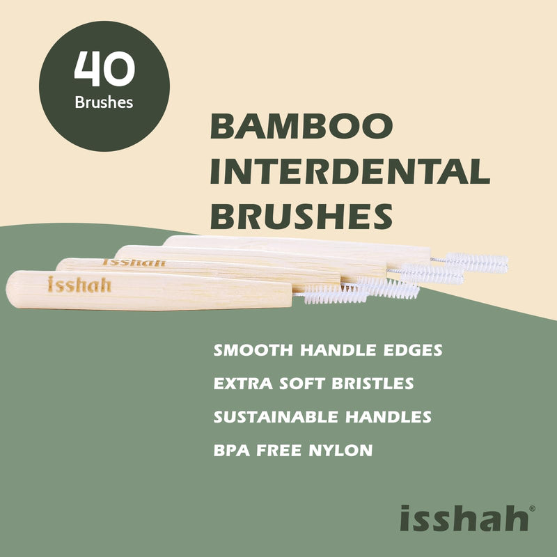 Biodegradable Bamboo Handle Interdental Brushes Between Teeth Cleaner Deep Clean Toothpick, FSC Certified and PETA Approved, Size 2 (0.5mm), 40 Count 1 Count (Pack of 40) # 2 (0.5mm)