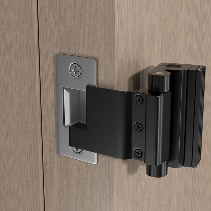 INIRET 2 Packs Black Adjustable Heavy Duty Zinc Alloy Portable Door Lock,Security Device for Enhanced Safety,for Home,Hotels,Travel,Apartments Prevents Unauthorized Entry,No Drill