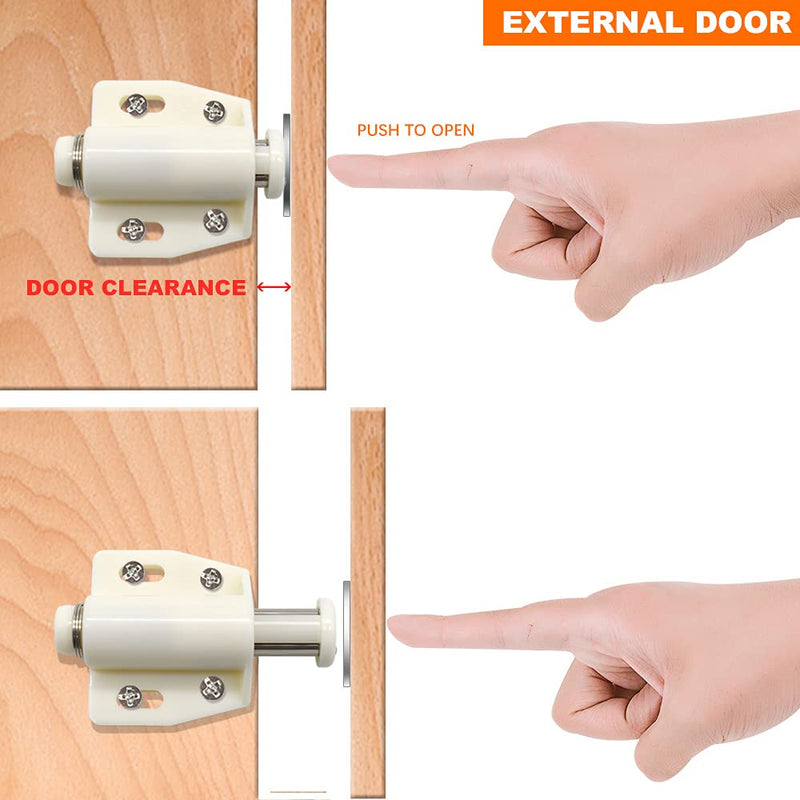 12Pack Magnetic Touch Push to Open Door Latch for Heavy Duty Door Push Release Latch Kitchen Drawer Push Catch Pop Out Latch Kitchen Closet Door Closing (White) White