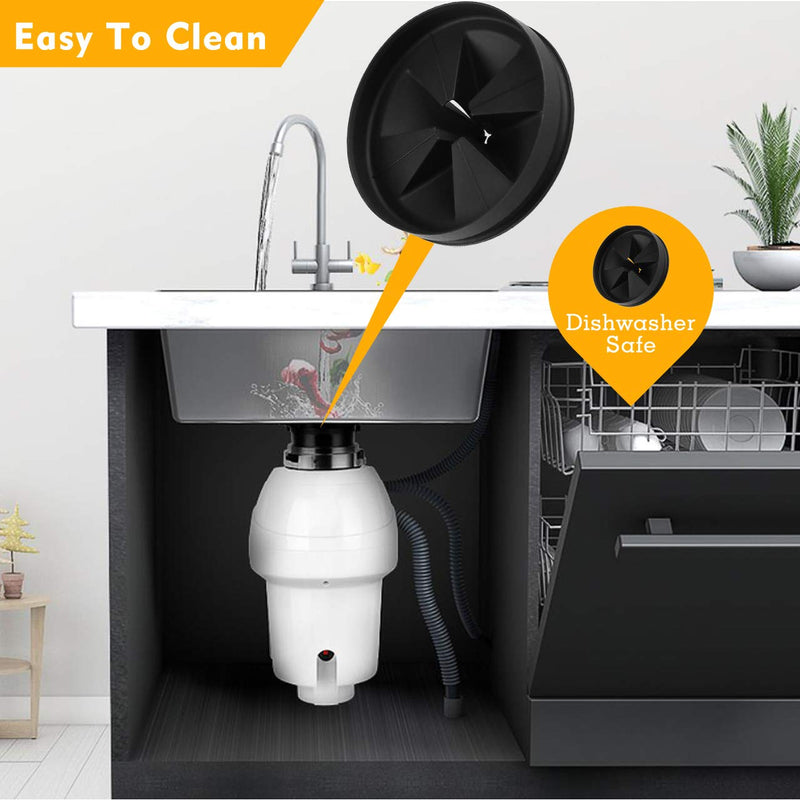 Sink Baffle QCB-AM, Replacement for Evolution Series, Garbage Disposal Splash Guards, Quite Collar, Drain Plugs, Disposer Accessories 3.25Inch (Black (1pcs)) Black (1pcs)
