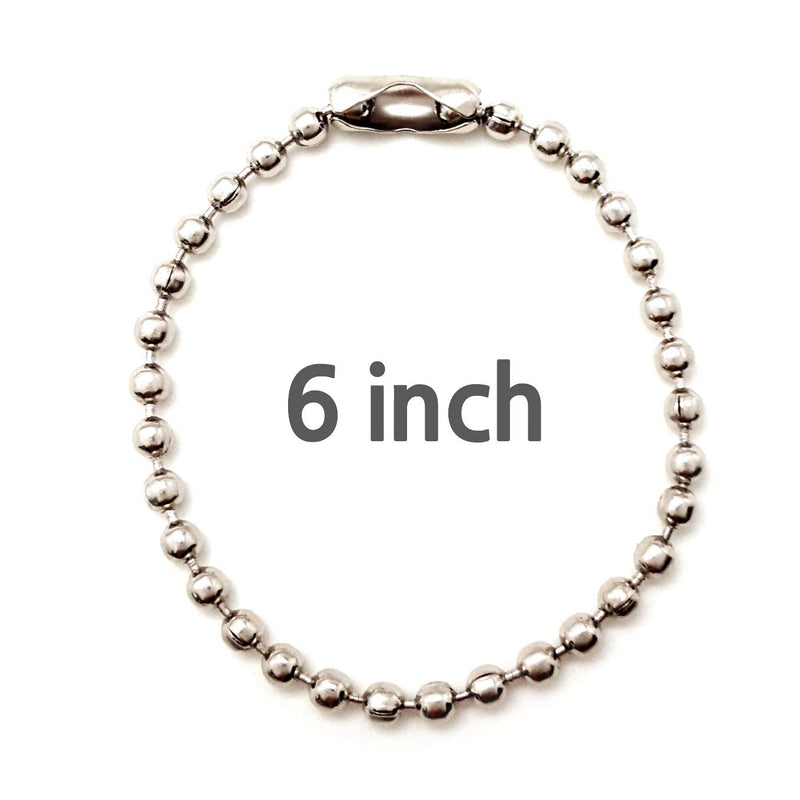 Stainless Steel Ball chain Tag Key Chain Connector 6 Inch Long 2.4mm Bead Dia 100 Pcs - NewNest Australia